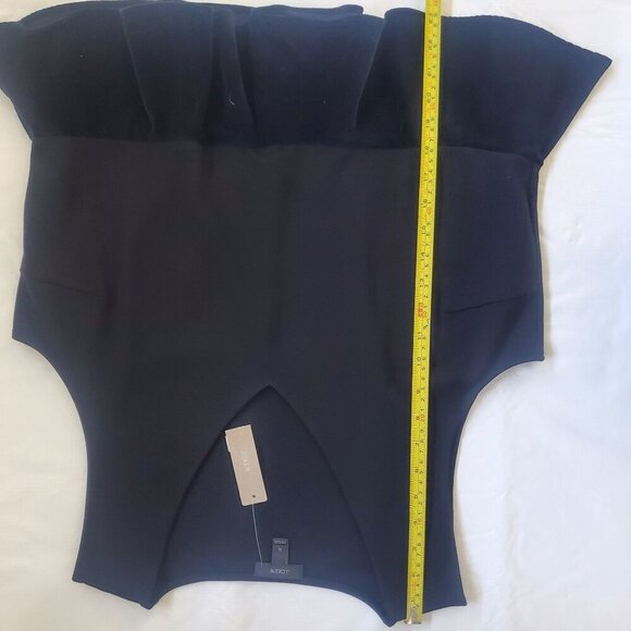 J. Crew Black Ponte Peplum Top V Neck Ruffle Hem Pullover XL (A-10) - Picture 8 of 10